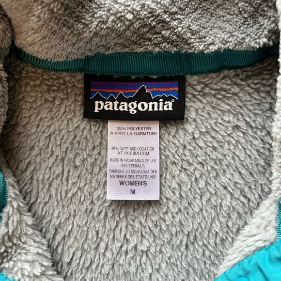 Grey and Blue/Turquoise fuzzy pullover - Picture 2 of 3